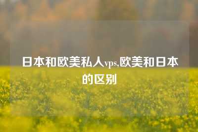 日本和欧美私人vps,欧美和日本的区别