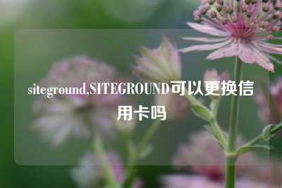 siteground,SITEGROUND可以更换信用卡吗