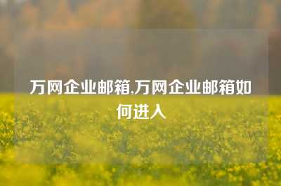 万网企业邮箱,万网企业邮箱如何进入