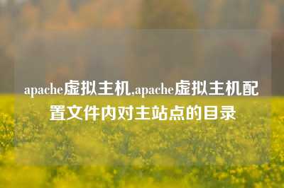 apache虚拟主机,apache虚拟主机配置文件内对主站点的目录