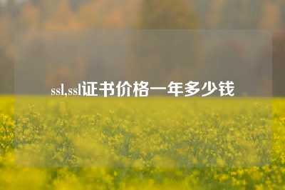 ssl,ssl证书价格一年多少钱
