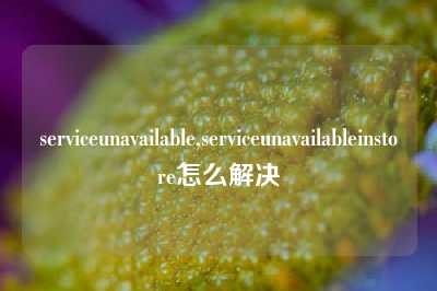 serviceunavailable,serviceunavailableinstore怎么解决