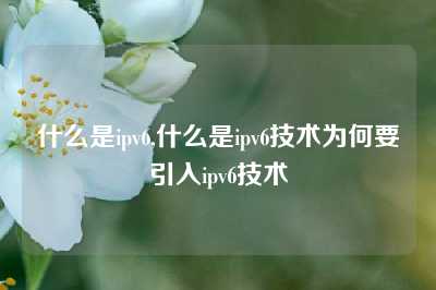 什么是ipv6,什么是ipv6技术为何要引入ipv6技术