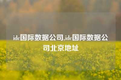 idc国际数据公司,idc国际数据公司北京地址