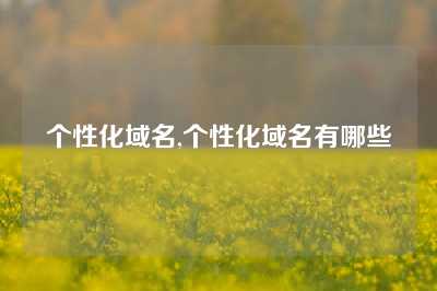 个性化域名,个性化域名有哪些