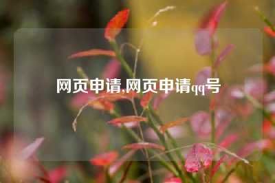 网页申请,网页申请qq号