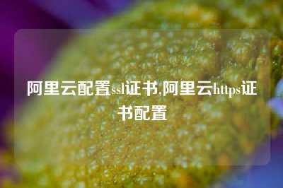 阿里云配置ssl证书,阿里云https证书配置