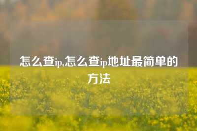 怎么查ip,怎么查ip地址最简单的方法