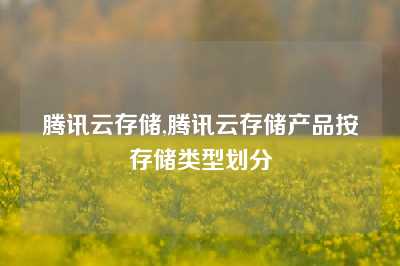 腾讯云存储,腾讯云存储产品按存储类型划分
