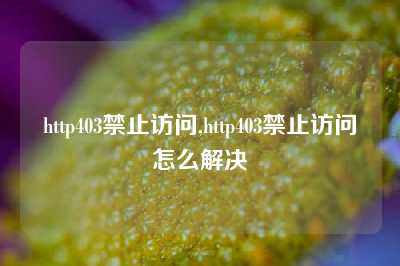 http403禁止访问,http403禁止访问怎么解决
