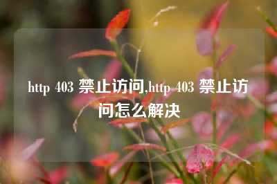 http 403 禁止访问,http 403 禁止访问怎么解决