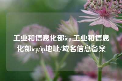 工业和信息化部icp,工业和信息化部icp/ip地址/域名信息备案