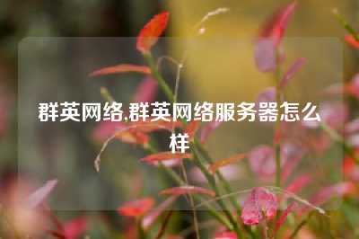 群英网络,群英网络服务器怎么样