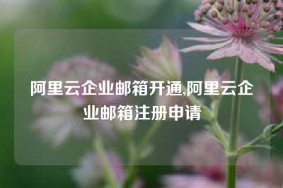 阿里云企业邮箱开通,阿里云企业邮箱注册申请