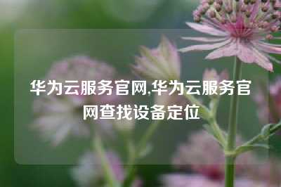 华为云服务官网,华为云服务官网查找设备定位