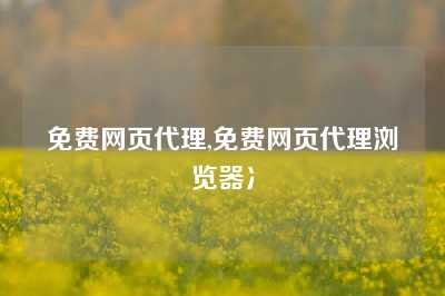 免费网页代理,免费网页代理浏览器冫