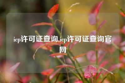 icp许可证查询,icp许可证查询官网