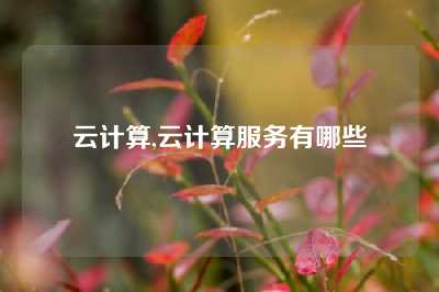 云计算,云计算服务有哪些