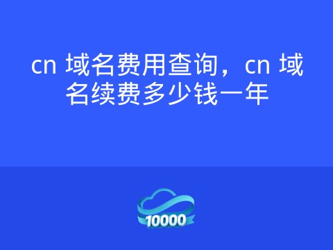 cn 域名费用查询,cn 域名续费多少钱一年