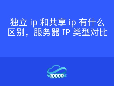 独立 ip 和共享 ip 有什么区别,服务器 IP 类型对比