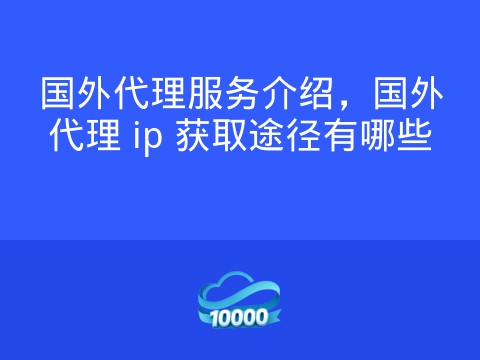 国外代理服务介绍,国外代理 ip 获取途径有哪些