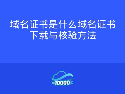 域名证书是什么域名证书下载与核验方法