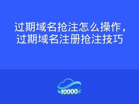 过期域名抢注怎么操作,过期域名注册抢注技巧