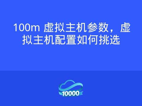 100m 虚拟主机参数,虚拟主机配置如何挑选