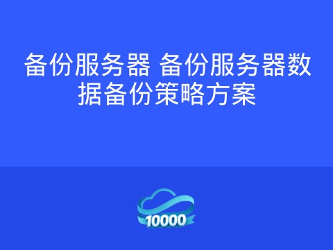 备份服务器 备份服务器数据备份策略方案