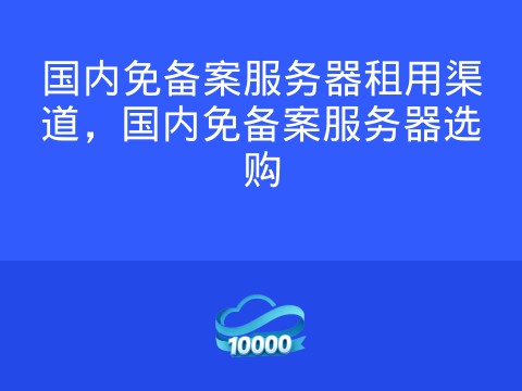 国内免备案服务器租用渠道，国内免备案服务器选购