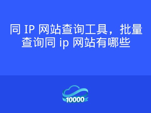 同 IP 网站查询工具,批量查询同 ip 网站有哪些