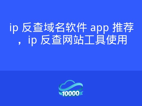 ip 反查域名软件 app 推荐,ip 反查网站工具使用