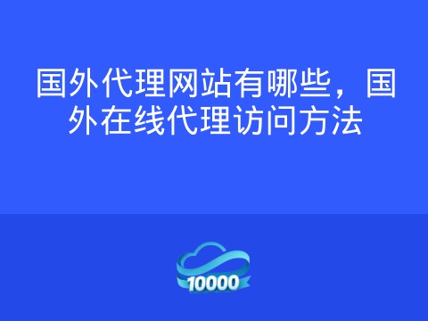 国外代理网站有哪些，国外在线代理访问方法