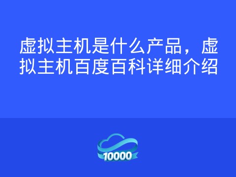 虚拟主机是什么产品,虚拟主机百度百科详细介绍