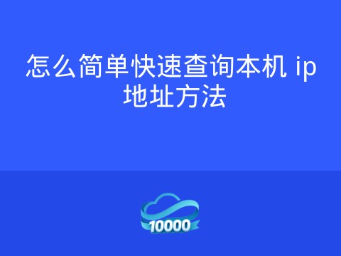 怎么简单快速查询本机 ip 地址方法