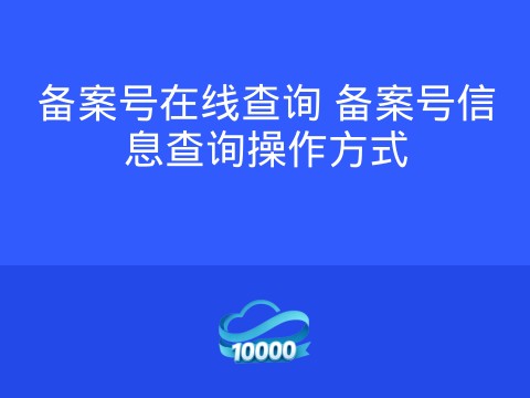 备案号在线查询 备案号信息查询操作方式