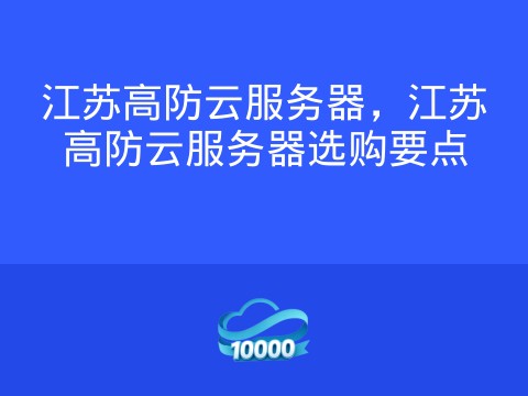 江苏高防云服务器，江苏高防云服务器选购要点