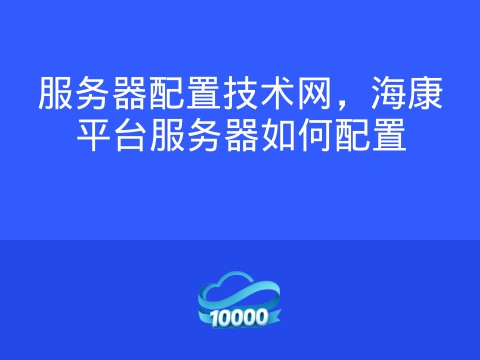 服务器配置技术网,海康平台服务器如何配置