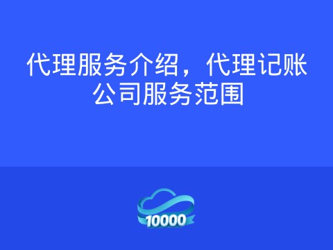 代理服务介绍,代理记账公司服务范围