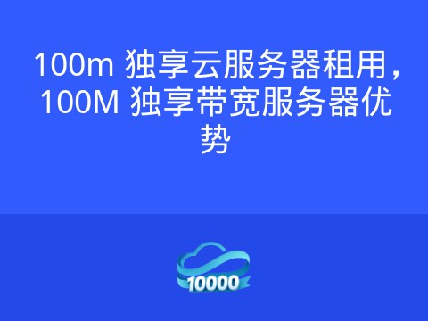 100m 独享云服务器租用,100M 独享带宽服务器优势