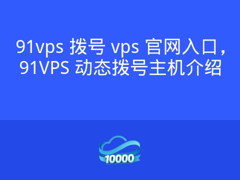 91vps 拨号 vps 官网入口，91VPS 动态拨号主机介绍
