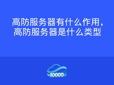 高防服务器有什么作用,高防服务器是什么类型