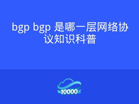 bgp bgp 是哪一层网络协议知识科普