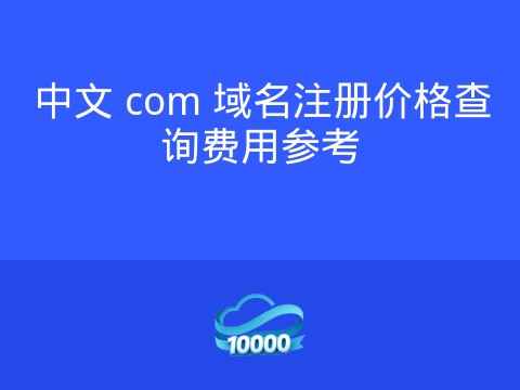 中文 com 域名注册价格查询费用参考