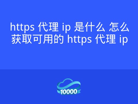 https 代理 ip 是什么 怎么获取可用的 https 代理 ip