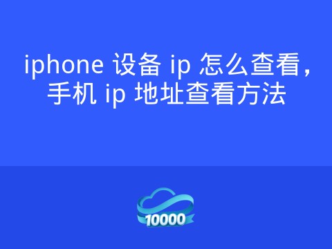iphone 设备 ip 怎么查看,手机 ip 地址查看方法
