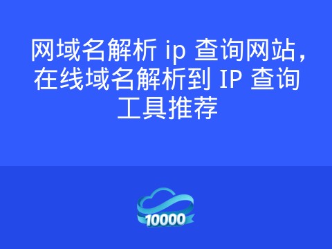 网域名解析 ip 查询网站,在线域名解析到 IP 查询工具推荐