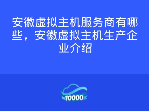 安徽虚拟主机服务商有哪些，安徽虚拟主机生产企业介绍