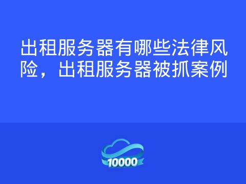 出租服务器有哪些法律风险，出租服务器被抓案例