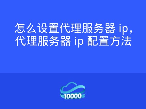 怎么设置代理服务器 ip,代理服务器 ip 配置方法